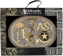 Attitude State Heritage Oval Antiqued Patina Western Belt Buckle