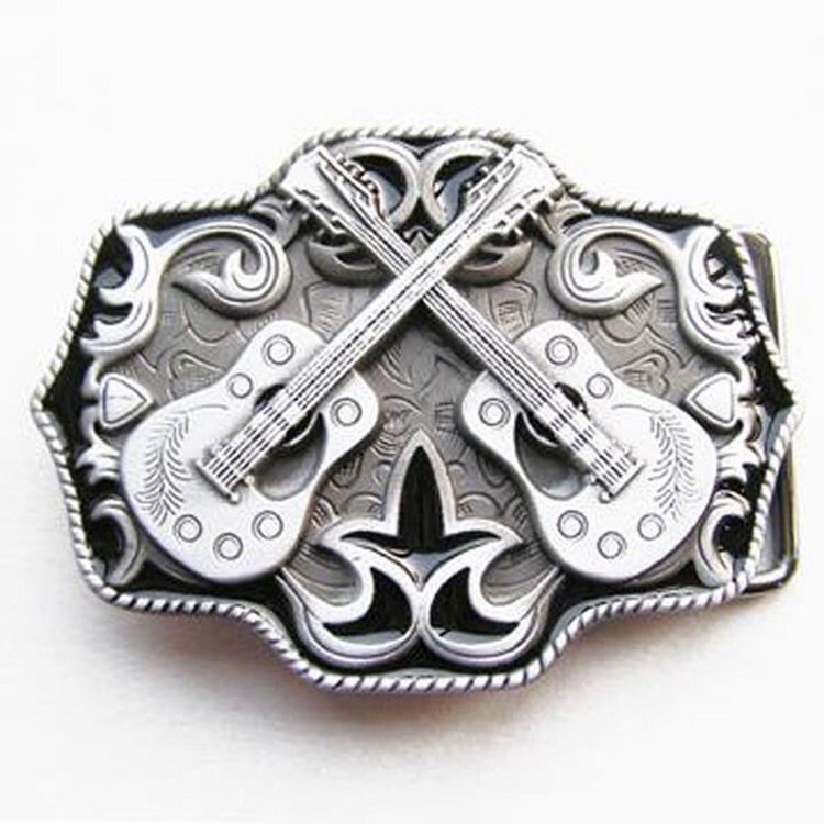 Belt Buckle – Western Country Music With Black And Red Enamel