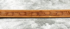 Vintage Inspired Tooled Leather Belt Silver Buckle Fits 24–28 Western Cowboy