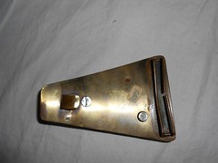 Artisan abstract brass w/rhinestones belt buckle unsigned