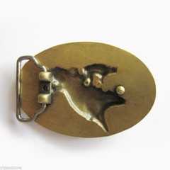 Vintage Bronze Bull Rodeo Western Oval Cowboy Metal Belt Buckle