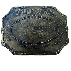 Vintage Aged Heavy Large 1970s Southern Comfort Whiskey Liquor Belt Buckle