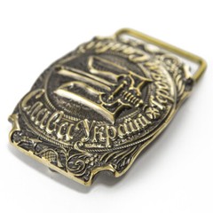 Brass belt buckle Glory to Ukraine! OUN, National Ukrainian OUN trident buckle