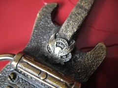 Vintage Retro 1985 3-D Enamel Electric Guitar Belt Buckle – Serial Number 1448