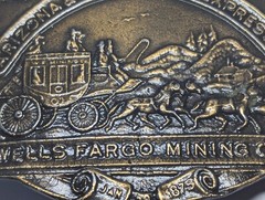 VINTAGE ARIZONA & NEW MEXICO EXPRESS CO WELL FARGO MINING COMPANY BELT BUCKLE