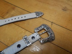 Alpaca Mexico 3-Piece Buckle Set w/ Justin Ivory Leather Belt Size 30