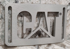GRIP6 BELT BUCKLE – CAT / CATERPILLAR EQUIPMENT – GRANITE SILVER – 1.5 INCH WIDE
