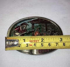 Vintage Country Pickers 1986 C & J inc Belt Buckle Enamel Guitar Players #1446