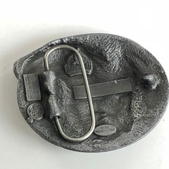 Vintage 90s Eagle Western Cowboy Belt Buckle Siskiyou Pewter 1990 USA