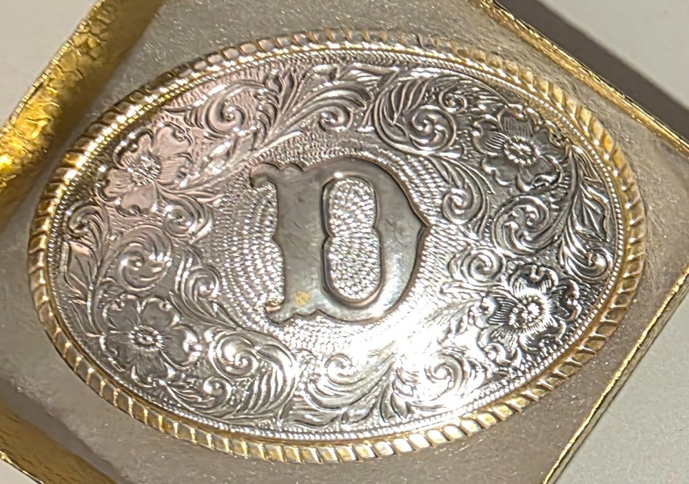 Vintage Metal Belt Buckle, Letter D, Initial D, The Heritage Collection, Nice