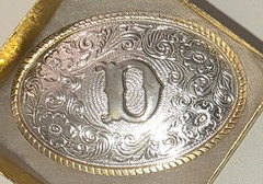 Vintage Metal Belt Buckle, Letter D, Initial D, The Heritage Collection, Nice