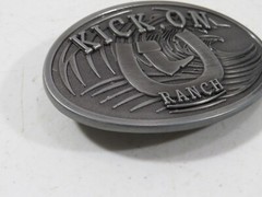 Kick On Ranch Large Western Belt Buckle Heavy 3.5 » x 2.5 »