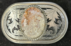 Polished Agate Western belt buckle