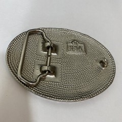 Bridled Horse Head Oval Belt Buckle Black Silver Equestrian Made in USA