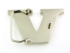 INITIAL « V » METAL STAINLESS STEEL BELT BUCKLE