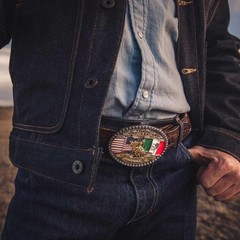 Montana Silversmiths Attitude Independence Founded Flag Western Belt Buckle