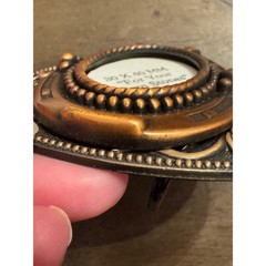 Western Horseshoe Belt Buckle Copper Tone Floral Oval 30x40mm Gemstone Mount