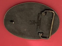 vintage belt buckle, Five Point Service, Duncan OK, Oklahoma Oil rig building