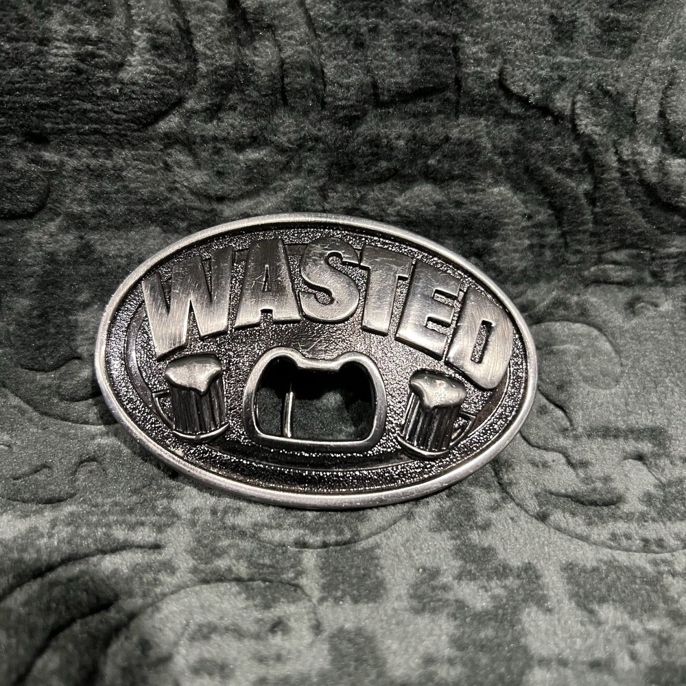 Kalan Wasted Foaming Beer Steins Bottle Opener Metal Belt Buckle Funny Humor