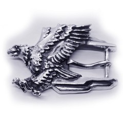 Eagle Flying Sterling Silver Belt Buckle