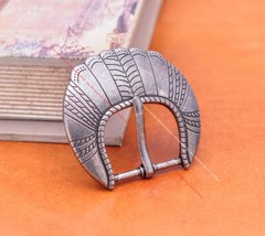 Inner 30MM Anqitue Silver Traditional Tribal Flower Leather Belt Buckle 3pcs Set