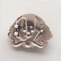 Vintage Silver Plated Biker Rider Skull Belt Buckle Boucle de ceinture