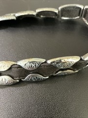 CLEAR CRYSTALS ART FASHION SILVERTONE BELT BUCKLE B FUSSY