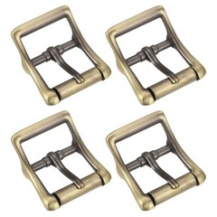 4Pcs 0.98&Prime; Single Prong Belt Buckle Square Center Bar Buckles for Belt Bronze