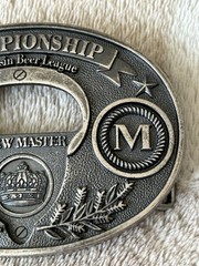 Wisconsin Beer League Beer Opener Belt Buckle Championship Brewmaster Novelty