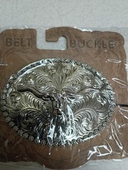 Western Rodeo, Bull Riding with 3-D Bull or Steer metal belt Buckle, New! #6