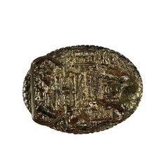 Buckle Vintage 1989 W USA Oval Outdoor Scene Belt Buckle
