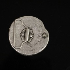 Round Spiral Fossil Belt Buckle in Antique Silver, Snail Design, Metal