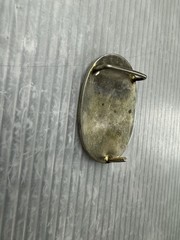 vintage Mexican Nickel Plated Bronze w/ Abalone Inlays 1” BELT BUCKLE
