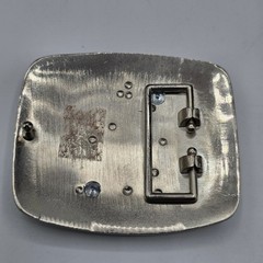 Silver Tone Letter H Rhinestone Initial Belt Buckle Brushed Metal Rectangle