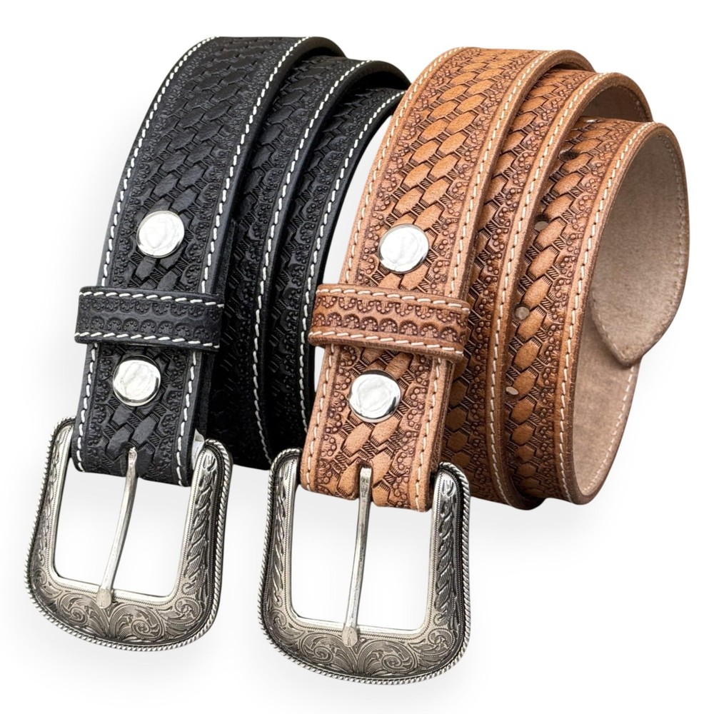 DANIEL&rsquo;S ARTPLANET Western Belt for Men Full 32 (fits size 30 jeans), Brown