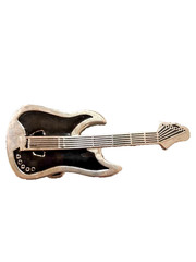 Black Enamel Guitar Music Belt Buckle