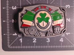 Tanside Ltd Ireland Fighting Irish Belt Buckle W/Shamrock Flag Vintage 2004DD236