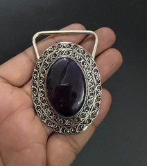 Amethyst Gemstone 925 Sterling Silver Handmade Belt Buckles Vintage Gift For