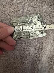 Vintage 1977 Bergamot Pewter Belt Buckle Geese Ducks Towner N Dakota Made In USA