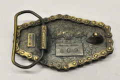 VTG Brass GoldWing Belt Buckle 1976 Great American Buckle Co Motorcycle Chain