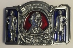 CSA BELT BUCKLE – JEFFERSON DAVIS – ROBERT E LEE- STONEWALL JACKSON CONFEDERATE