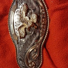 Western Eagle Engraved Belt Buckle Antique Finish Silver/Gold Tone Men&rsquo;s 1.5in