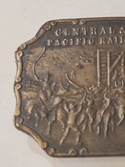 Vtg Central & Union Pacific Rail Road Co Belt Buckle Brass Railroad Line