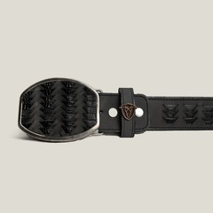 Genuine Braided Petatillo Leather Western Belt with Removable Buckle – Black