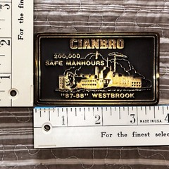 CIANBRO WESTBROOK 1987-88 BELT BUCKLE Anacortes Brass, USA RARE MADE IN USA