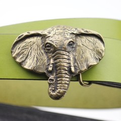 Solid Antique Elephant Belt Buckle – Strong Statement Design