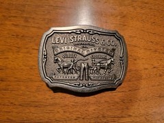 Levi Strauss Co 1873 Two Horse Brand Limited Edition Nice Used Metal Belt Buckle