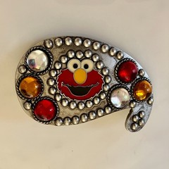 Vintage Sesame Street Jeweled Elmo Belt Buckle