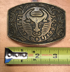 BULL&rsquo;S HEAD BELT BUCKLE AVON WILD COUNTRY RING NOSED BULL LOGO