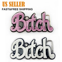 Belts Buckles METAL BITCH Flat Rings Western Denim Belt Buckle Pewter Finish US